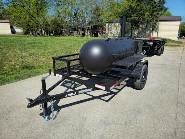 Smoker Trailer Pull Behind 5'x8' with Large With Wood Cage - Image 5