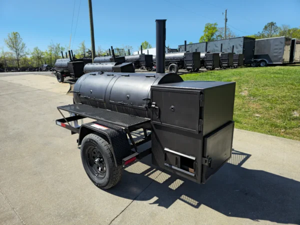 Smoker Trailer Pull Behind 5'x8' with Large With Wood Cage - Image 3