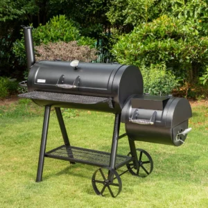 Captiva Designs E02GR016 16" Offset Charcoal Smoke - Black: Porcelain-Coated Grill, Heat-Resistant Handle 5 out of 5 stars with 3 reviews