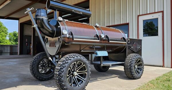 🔥 150-Gallon Offset Smoker with Insulated Firebox on Cart Tires