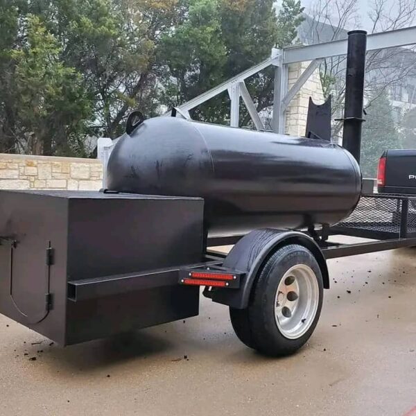 🔥 Black 200-Gallon Offset Smoker with Insulated Firebox & Wood Storage - Image 4