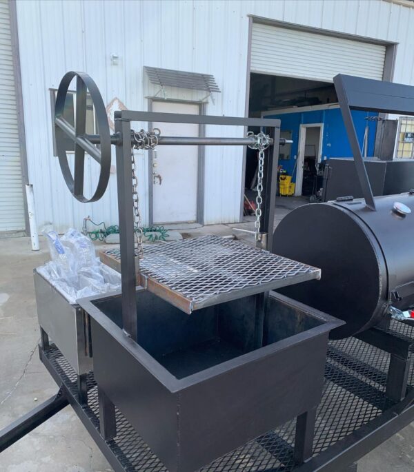 🔥 250-Gallon Offset Smoker with Insulated Firebox, Wood Storage & Santa Maria Grill - Image 11