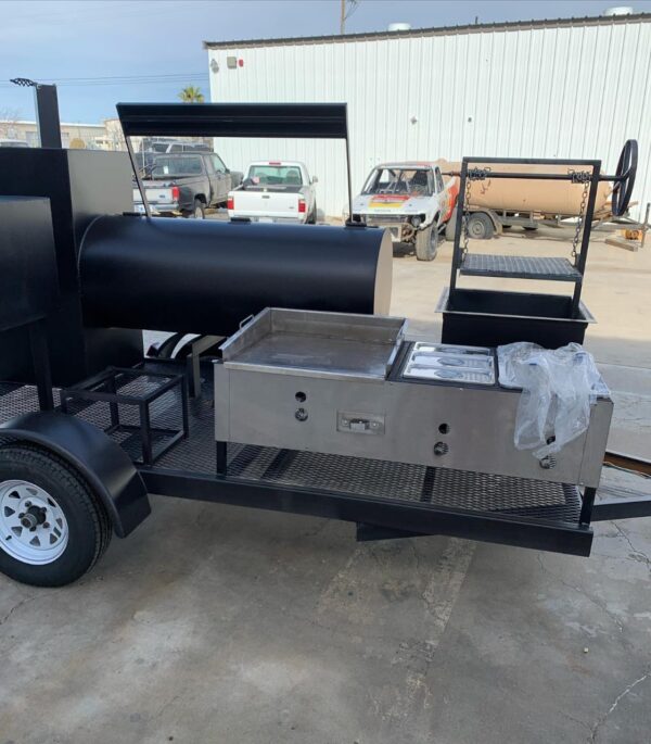 🔥 250-Gallon Offset Smoker with Insulated Firebox, Wood Storage & Santa Maria Grill
