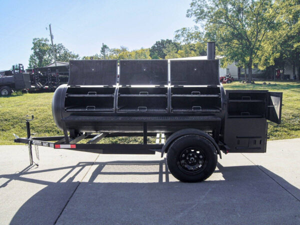 BBQ Smoker 330 Gallon Trailer Pull Behind with Wood Cage - Image 2