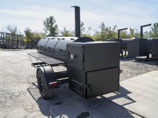 BBQ Smoker 330 Gallon Trailer Pull Behind with Wood Cage - Image 6